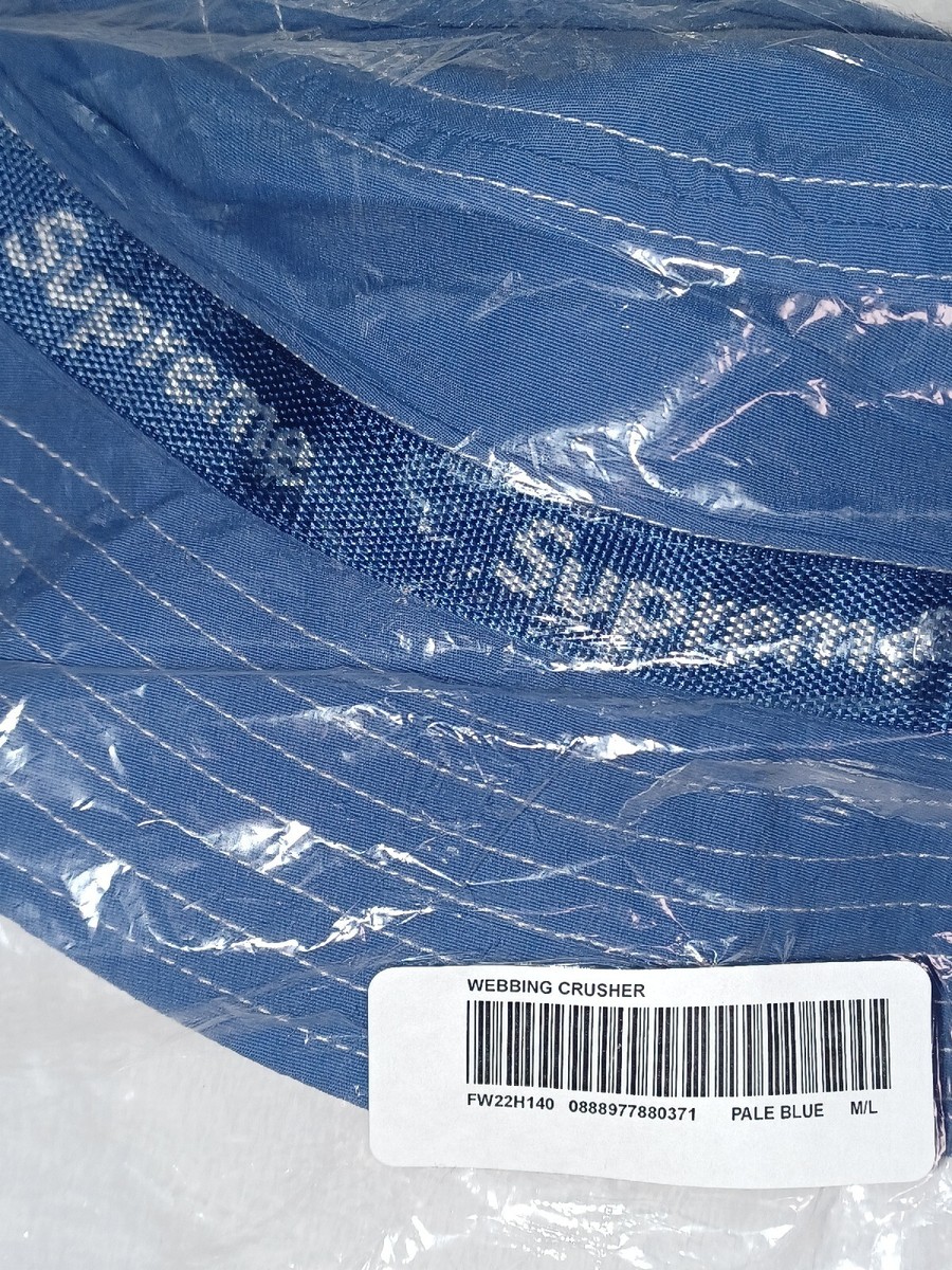 Size M/L - Supreme Webbing Crusher (Pale Blue)(FW22) | eBay