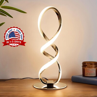 Lámpara De Mesa Moderna, Lámpara Led En Espiral, Lámpara De Noche Regulable Cont