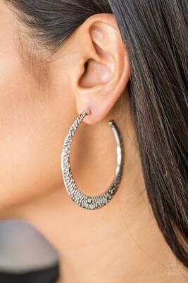 Beast Friends Forever Silver Hoop Earring