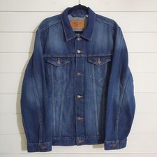 Levi Strauss Signature Men's Denim Blue Jean Trucker Jacket. Size L