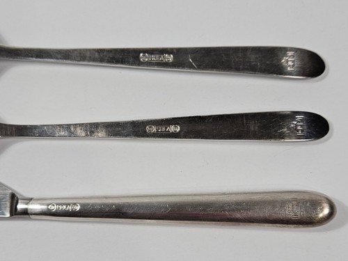 VINTAGE KLM ROYAL DUTCH AIRLINES IN FLIGHT SILVERWARE 3pc SET STAINLESS SOLA HTF - Picture 3 of 3