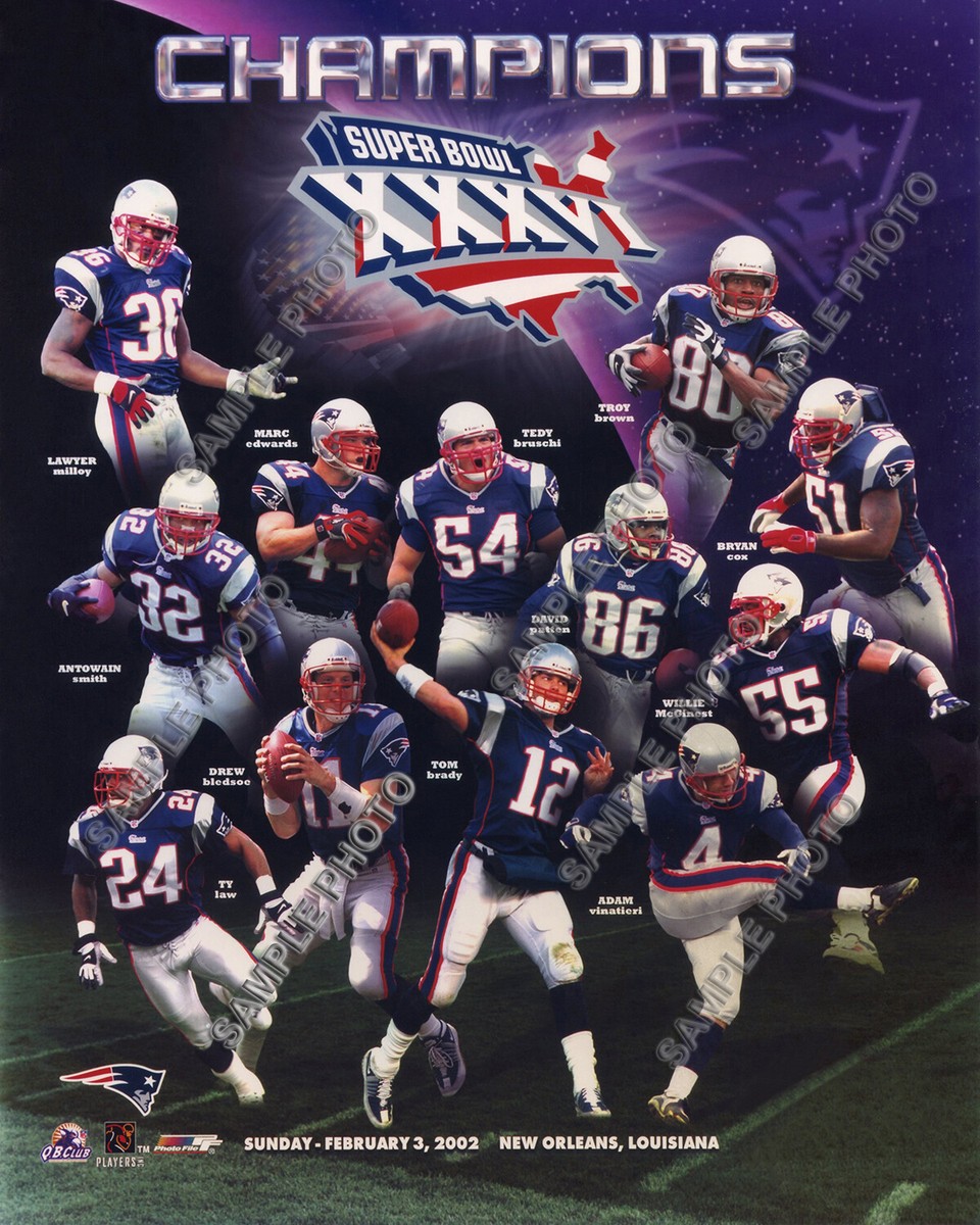 Set Anelli Replica Campionato New England Patriots - 6 Super Bowl - Lega Metallo E Cristalli - Con Scatola Regalo
