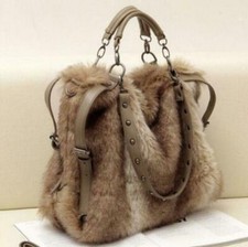 Stylish Women  s Faux Fur Shoulder Bags Handbag Messenger Bag Travel Casual