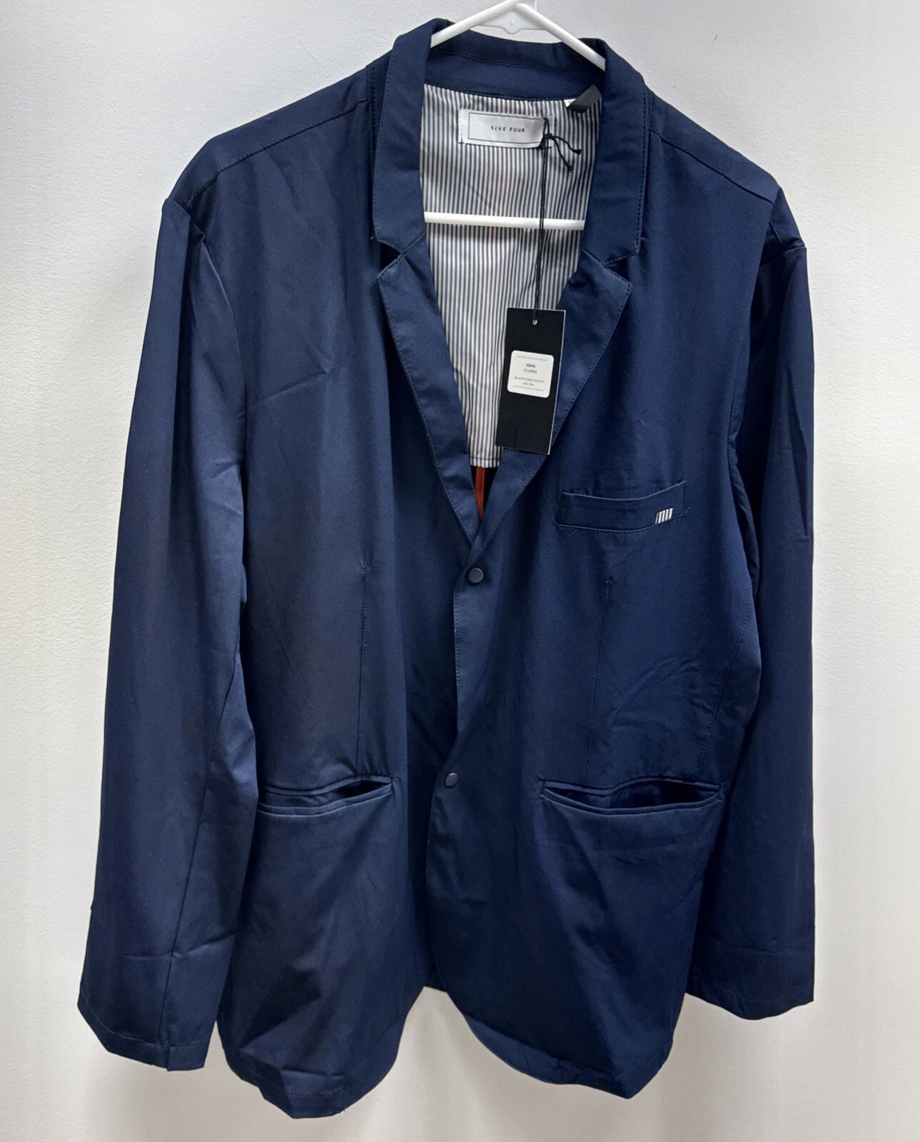Five Four Jacket Mens segal size XLarge NavyBlue Snap Button Lightweight Nylon