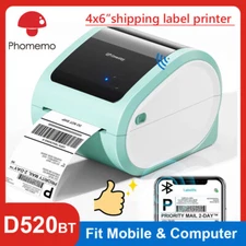 Bluetooth Shipping Label Printer or 4x6 Thermal Paper for Small Business Lot