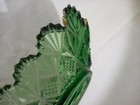 McKee Glass Teutonic Green Pickle Dish with Gold Trim Pressed glass 1920's — photo 4