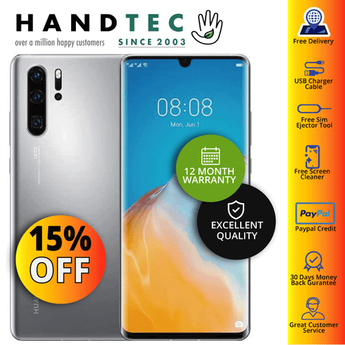 Huawei P30 Pro 256GB Unlocked, Silver Frost, 12M UK Warranty - Excellent 10% OFF