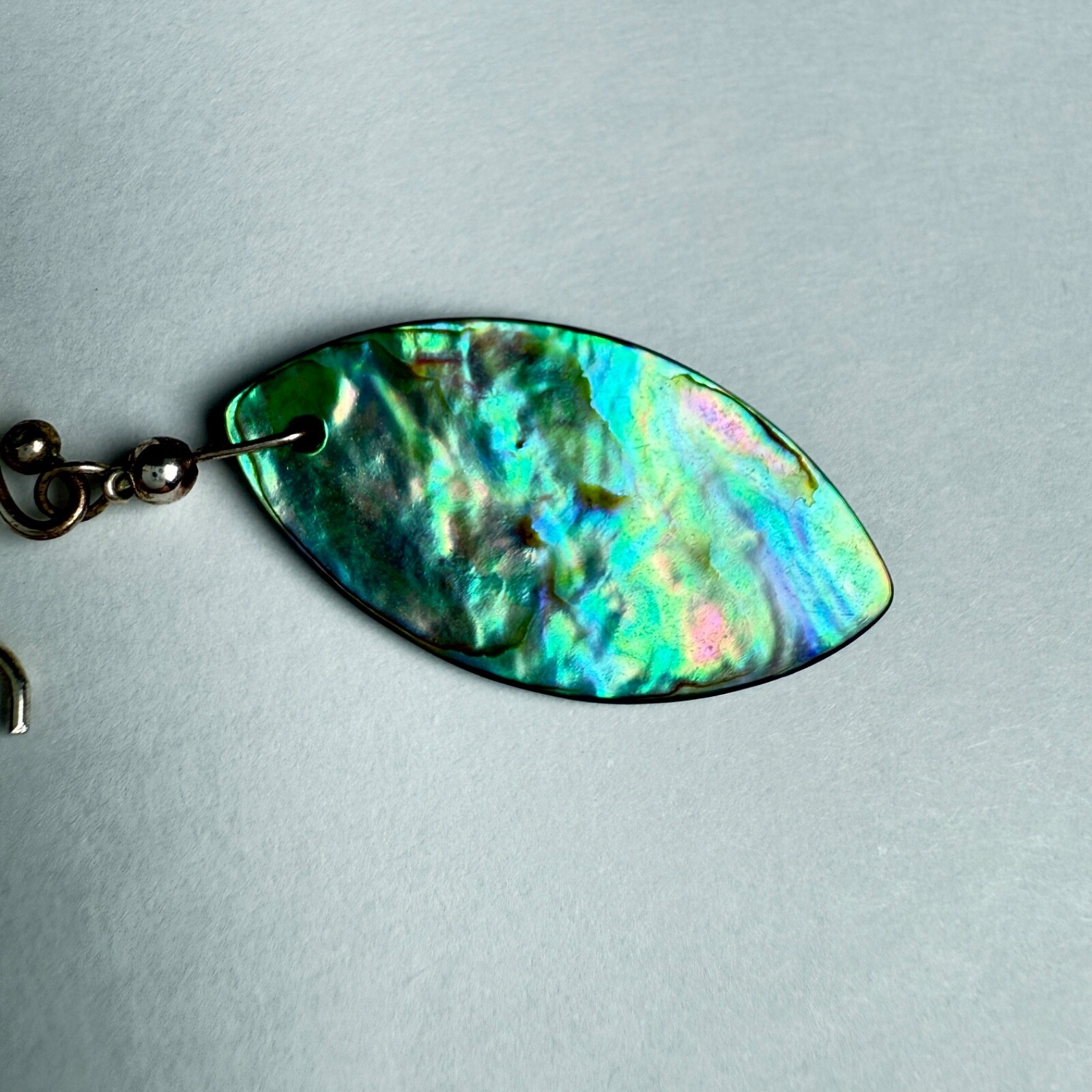 Sterling Silver 925 Abalone Shell Leaf-Shaped Dan… - image 5