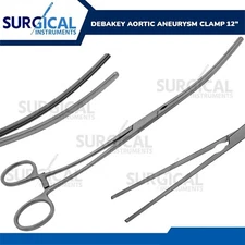 DeBakey Atraumatic Aortic Aneurysm Clamp 12" Vascular Instrument German Grade