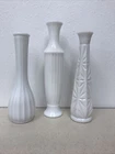 Vintage Milk Glass Vase Lot of 3 10" Decorative Wedding Flowers Decoration