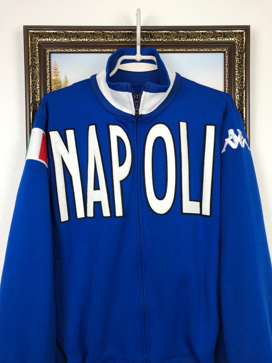 Vintage Kappa Napoli Football Jacket Track Top Soccer Blue Rare