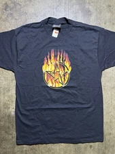 Vintage Fashion Victim Flaming Pentagram Large Black T Shirt NWT NOS Horror Rare