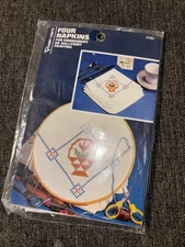 Vogart Crafts 4 Napkins for Embroidery or Ballpoint Painting 8729H Basket Stamp