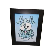 Sean Arce Lugi Digital Art Print Framed Komatex Signed Modern Cartoon Wall Decor