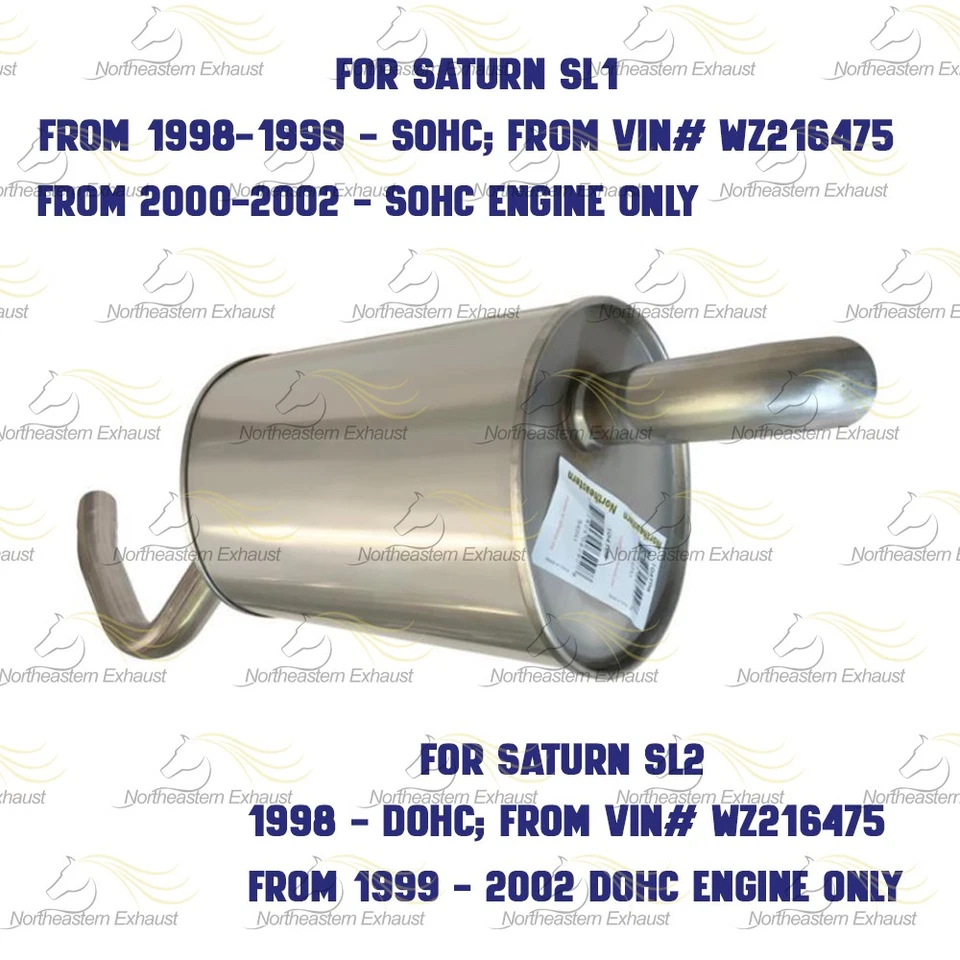 Задний глушитель выхлопной системы из нержавеющей стали подходит для: 1998-2002 Saturn SL1 и SL2 1,9 л - Изображение 4 из 4