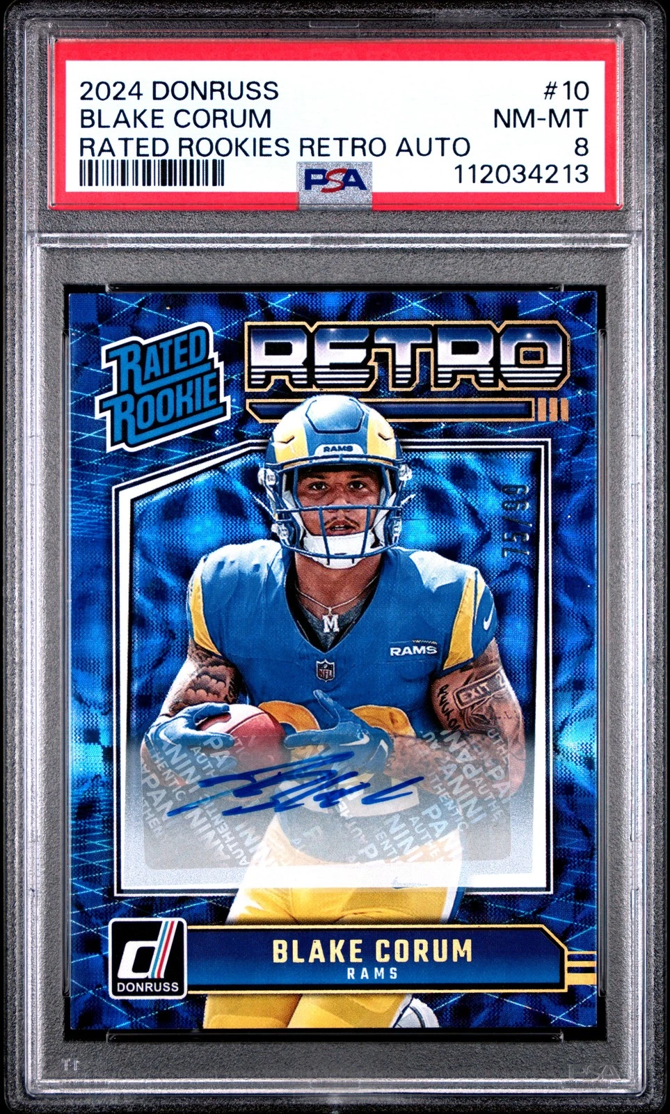 Blake Corum Panini Donruss Rated Rookies Retro Autographs #10 Base