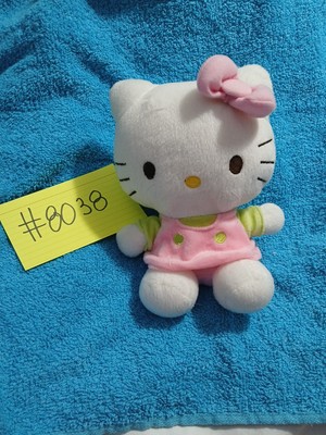 Rare Hello Kitty 8'' Plush Stuffed Sanrio Toy Cat Pink Green 2010