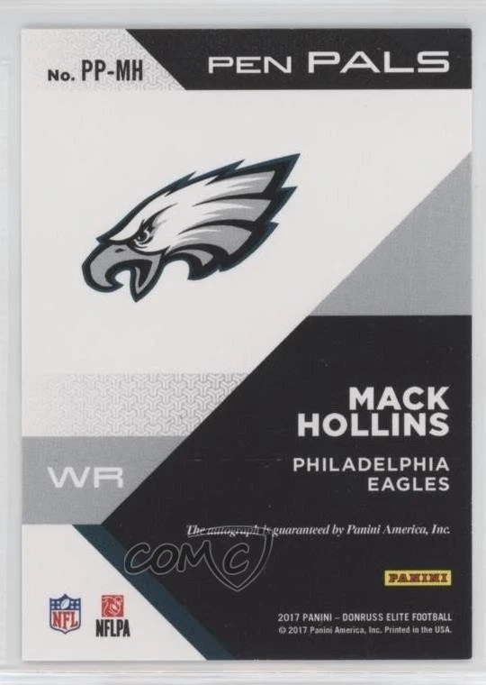 2017 Donruss Elite Pen Pals Mack Hollins #PP-MH Rookie Auto RC - Image 2 of 2