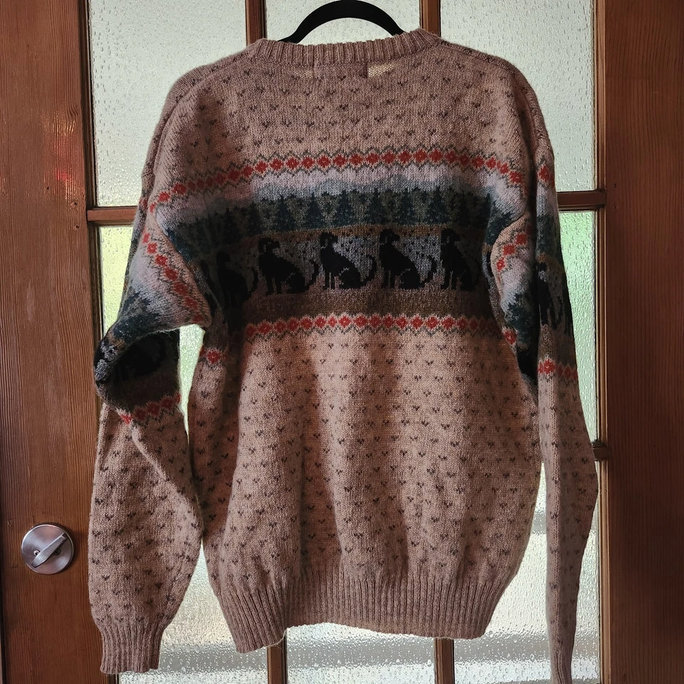 VTG NWT 90s Orvis Black Dog Sweater Wool L Woodland Trees UNWORN Labrador  - Image 3 of 4