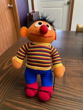 Vintage Knickerbocker Sesame Street Ernie Plush Doll Figure Orange 11 inches