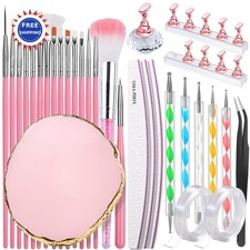 Nail Design Tools Art Kit with Stand Holder Brushes Dotting Palette FANDAMEI