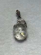 Pyrite in Quartz Pendant Top Natural Crystal Jewelry Stunning GemstoneCharm 0953