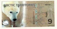 ARCTIC TERRITORIES 9 Polar Dollars 2012 Polymer UNC (TK 19 365)