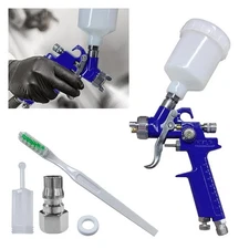 Mini HVLP Touch Up Spray Gun with 1 mm Nozzle, 125 cc Cup Gravity Feed Air Pa...