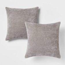 Threshold 2-Pack Chenille 18" Square Throw Pillows - Classic Grey C752