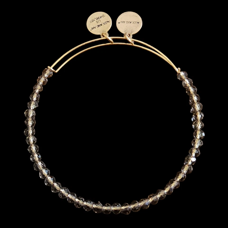 Brazalete brazalete Alex And Ani marrón con cuentas de vidrio dorado Foto 2 de 2