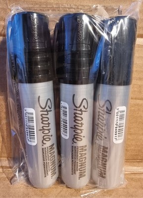 Sharpie Magnum große Permanentmarker, extra große Keilspitze - schwarz, 3er Pack