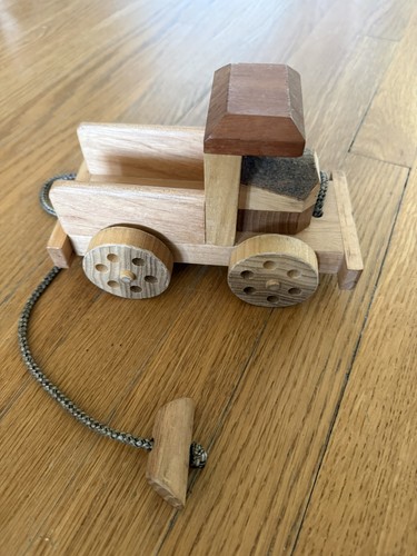 Cute Wooden Truck Toy Handmade Waldorf Pull