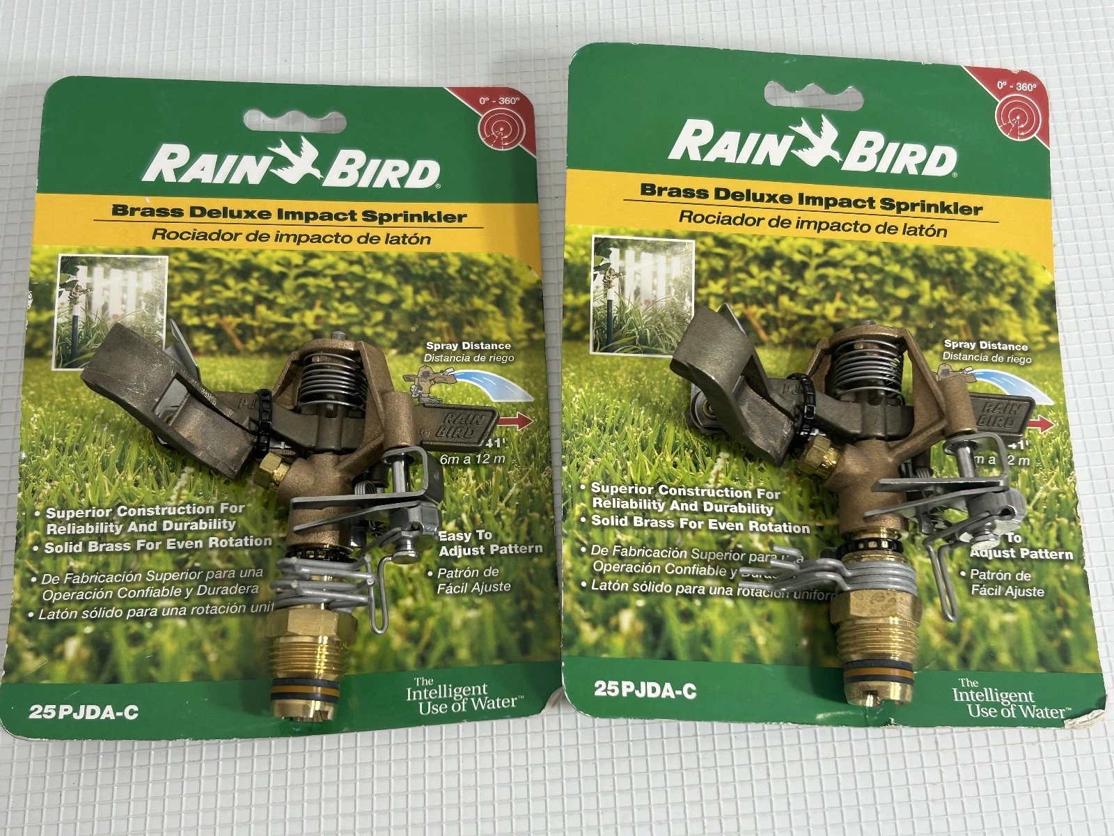 NEW LOT of 2 Rain Bird 1/2 in Sprinkler Heads Adjustable Full/Part 25PJDA-C B24