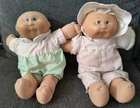 Vintage 1983, 84 Cabbage Patch Preemies w/ Blue & Brown Eyes Pair Of 2 Used