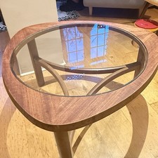 Vintage Mid Century Teak Glass Coffee Table Danish Modern Retro 1970s