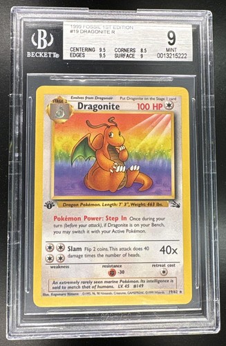 Dragonite (1st Edition) graded BGS 9 for sale on eBay