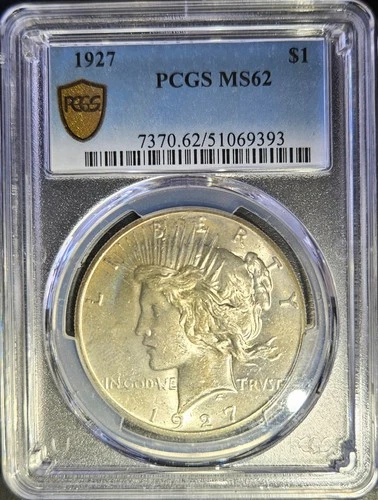 1927-P PCGS MS62 Peace - Less Than 1 Million Minted - Strong Strike