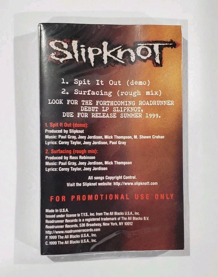 Vintage Slipknot Promo Cassette 1999 Spit It Out Demo & Surfacing SEALED RR390 - Image 2 of 4