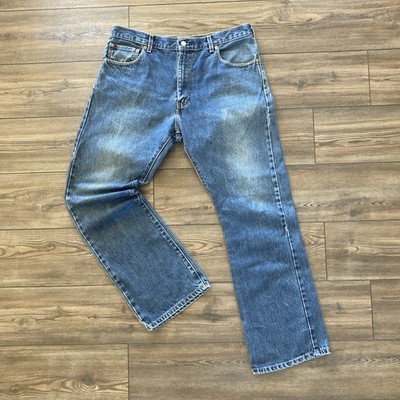 Levi's 517 Men's Jeans W36 L32 Dark Wash Blue Rigid Cotton Bootcut Denim 2018