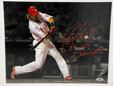 Jayson Werth Signed Philadelphia Phillies 11x14 Photo 08 WS Champs Insc PSA 733