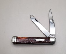 CASE  XX   6254  Large  Trapper  Knife  Red  Bone  Used  1940 - 1964