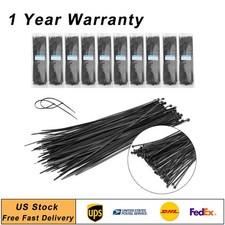 1000 PCS 12" Network Cable Cord Wire BLACK Tie Strap 40 Lbs Zip Nylon US wi