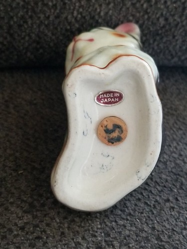 Statuina vintage 1951 porcellana giapponese 3,75" gatto sale pepe shaker - Foto 6 di 7
