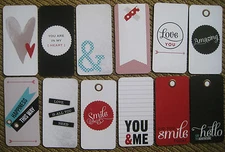 'HELLO ' PROJECT LIFE CARDS -  pack of 12 - 2" x 4"