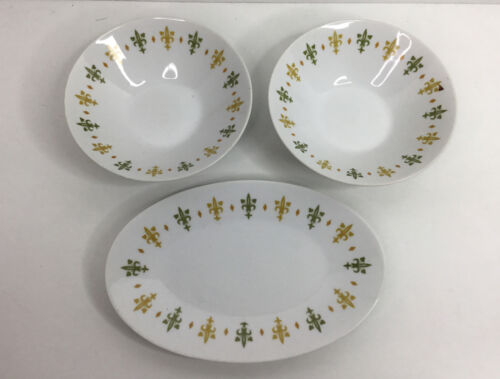 Lot of 2 Bowls & 9” Oval Plate Vintage Royal M by Yamato Japan Crest Design - Picture 1 of 11