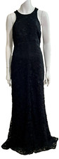 Vera Wang (Main Line) black lace gown with train, UK size 12 (US 8 EU 40)