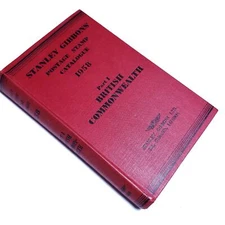 Vintage Stamp Book Red Decor Catalogue 1958 Stanley Gibbons