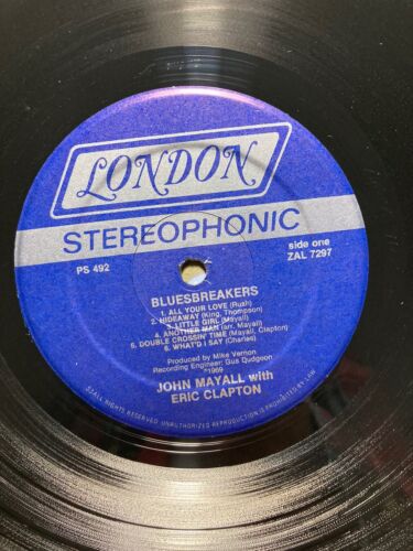 “JOHN MAYALL BLUES BREAKERS w/ ERIC CLAPTON” Vinyl LP London Records PS 492 Blue - Picture 5 of 23