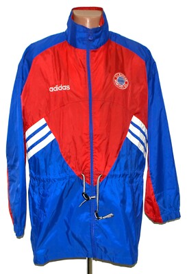BAYERN MUNCHEN 1995/1997 TRAINING FOOTBALL BENCH JACKET ADIDAS SIZE L ADULT