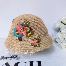 NWT Coach Hawaiian Floral Crochet Hat ck691